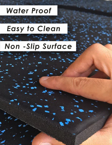 Commercial Rubber Flooring for Gym 20 mm - 100 x 100 CM Speckled Blue